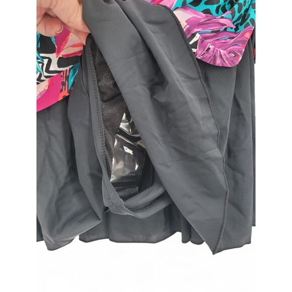 Maxine of Hollywood Swimsuit 12 Floral Tummy Control Skirted One Piece New NWT - Picture 4 of 7